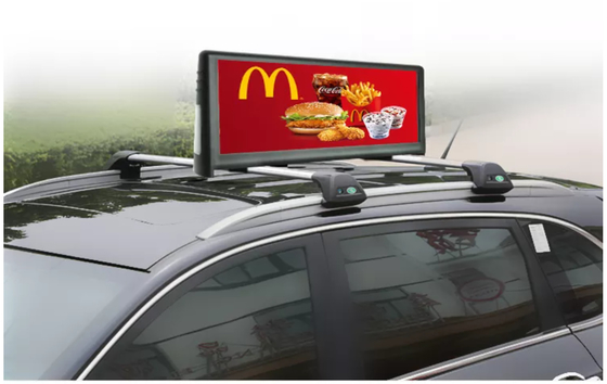 الإعلان على الوجهين لسيارة أجرة أعلى سقف عرض LED للسيارة 4g Wifi 5mm P5.5mm