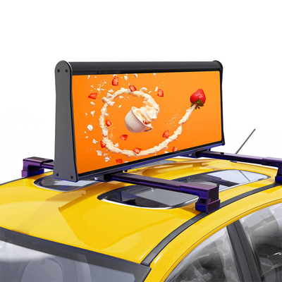 CE ROHS FCC Car Top Led Display شاشات إعلانات سيارات الأجرة بالألوان الكاملة